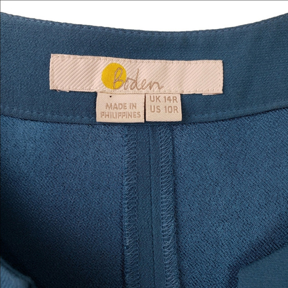 Boden Teal Jumpsuit Size 10R Short Sleeve Wide Leg Pockets Casual Contemporary - Picture 8 of 10